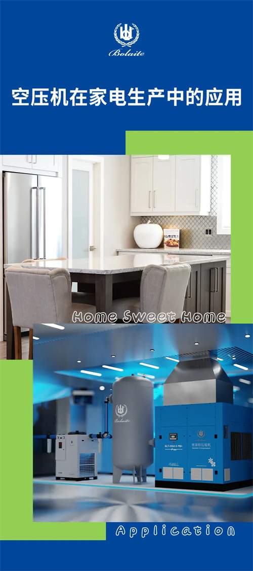 博萊特空壓機廣泛應(yīng)用于家電生產(chǎn)工藝中(圖1)